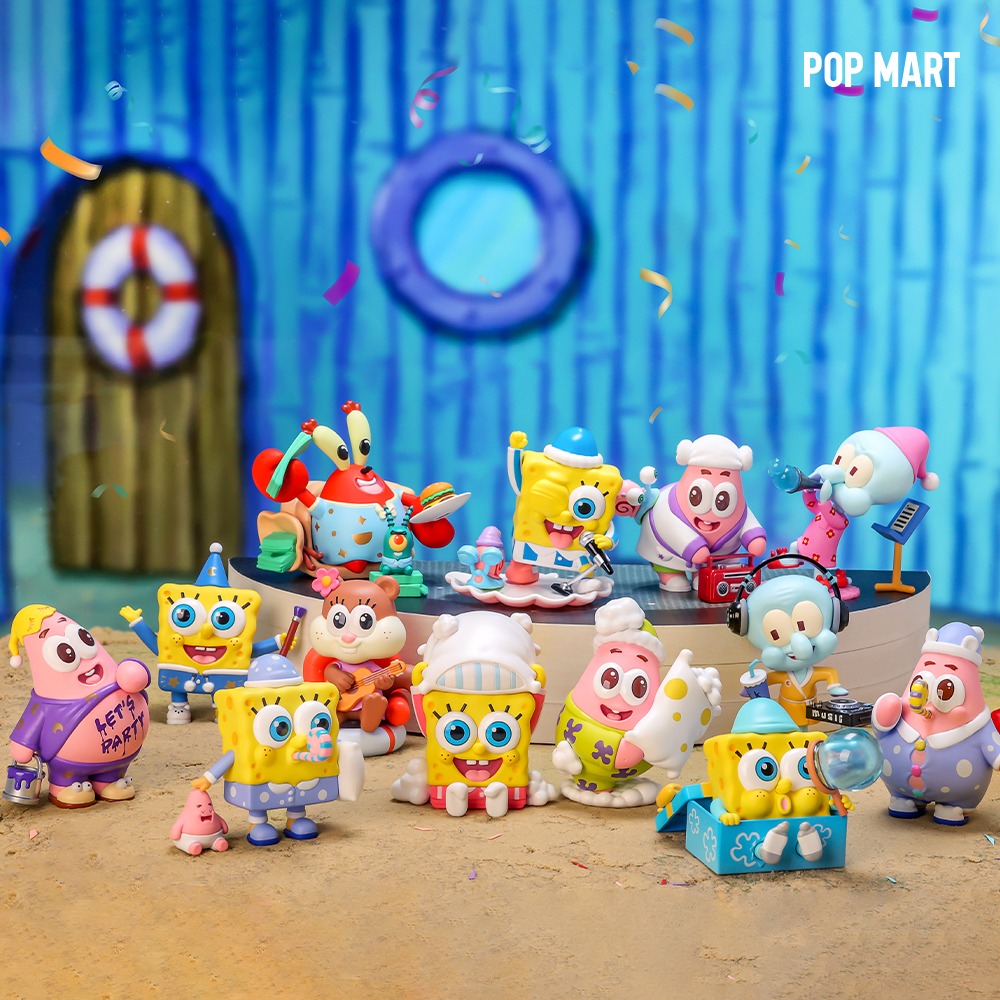 POP MART KOREA, SpongeBob Pajamas Party - 스폰지밥 파자마 파티 시리즈 (박스)